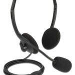 DELOCK headphones με μικρόφωνο 27178, stereo, USB, volume control, μαύρα
