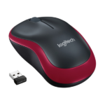 Logitech M185 Ασύρματο Mini Ποντίκι Black/Red