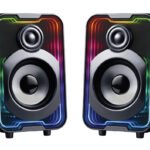 POWERTECH ηχεία PT-1575 με RGB φωτισμό, 2x 5W, Bluetooth & USB/USB-C, μαύρα