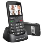 POWERTECH κινητό τηλέφωνο Sentry Eco V2, dual SIM, πλήκτρο SOS, μαύρο